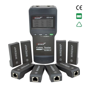 Network Cable Tester & Cable Length Meter w/ 8 Jacks