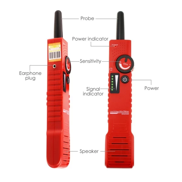 Anti Jamming Underground Cable Tracker & Wire Locator w/ Polarity Test Function - Image 5