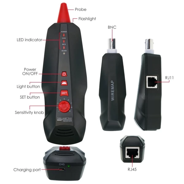 Digital Cable Length Tester & Wire Tracker w/ Data Storge Function & Port Flash - Image 5