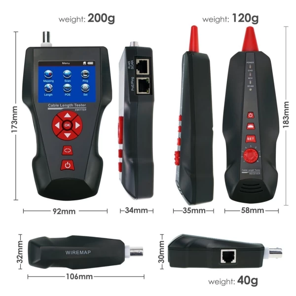 Digital Cable Length Tester & Wire Tracker w/ Data Storge Function & Port Flash - Image 7