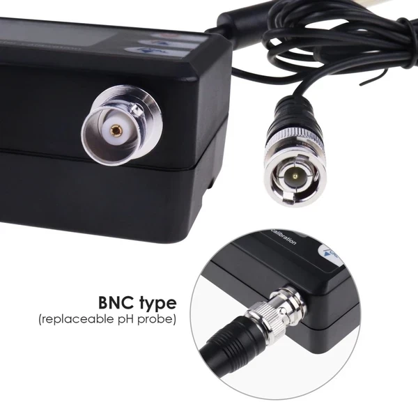 2 in 1 Combo pH & Temperature Meter w/ Replaceable BNC pH Electrode W/ Real Time Continuous Monitoring - Image 3
