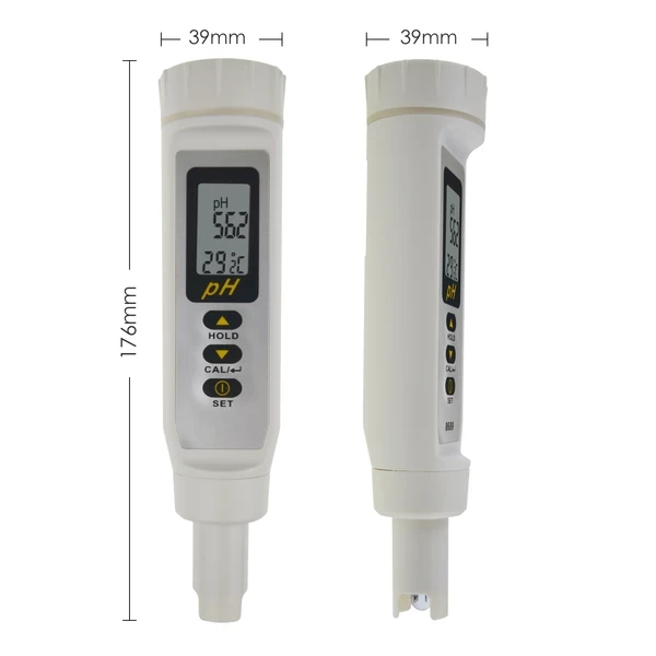 Digital Waterproof Pen Type pH Meter & Thermometer W/ 1 Touch Multi Calibration & Pouch - Image 6