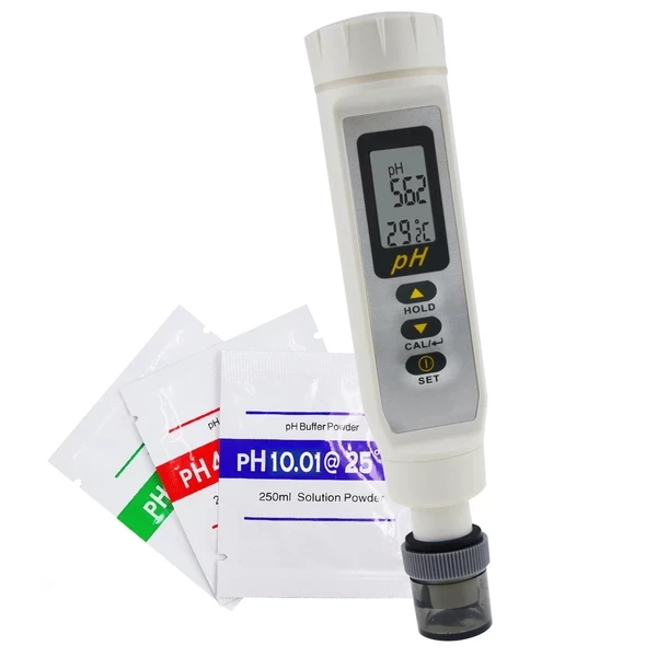 Digital Waterproof Pen Type pH Meter & Thermometer W/ 1 Touch Multi Calibration & Pouch