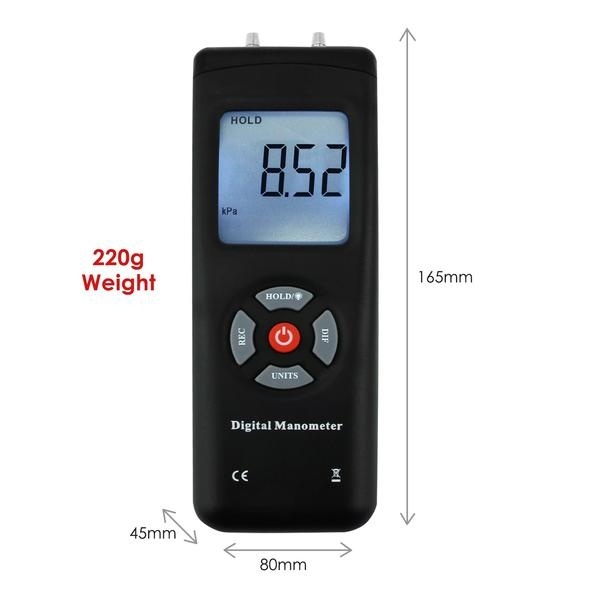 Starter Professional Digital Manometer / Gas Pressure Gauge Meter W/ Backlight - Image 8