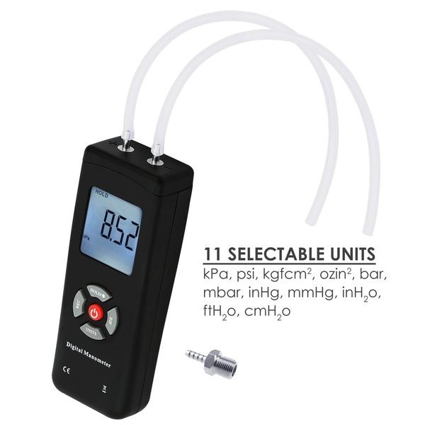 Starter Professional Digital Manometer / Gas Pressure Gauge Meter W/ Backlight - Image 2
