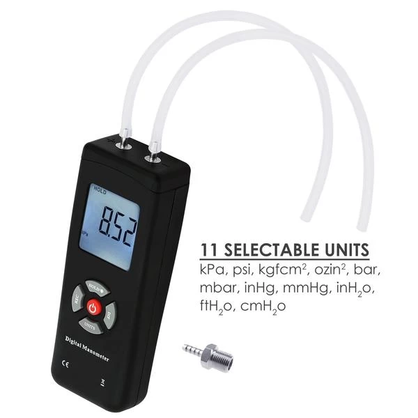 Starter Professional Digital Manometer / Gas Pressure Gauge Meter W/ Backlight - Image 2
