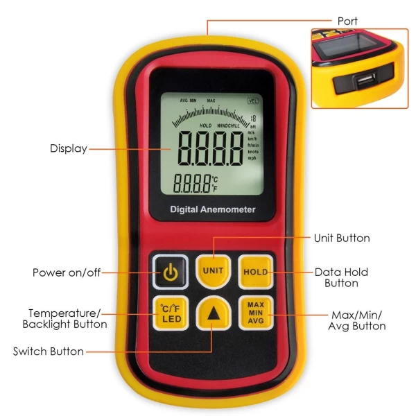 Digital Anemometer With Sensor Vane Probe - Image 6