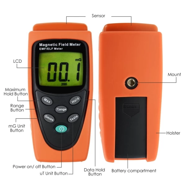 Digital EMF / ELF Single Axis Gauss Meter 30Hz-300Hz - Image 2