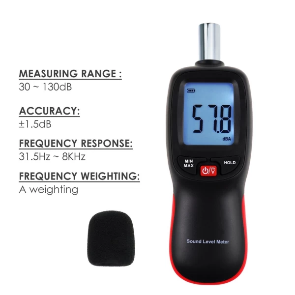 Entry Level Sound Level Meter w/ Backlit LCD - Image 13