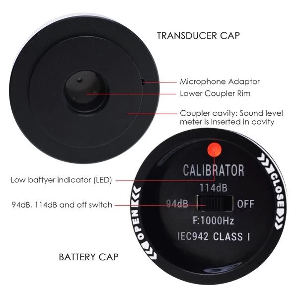 Sound Level Meter Calibrator 94db & 114db ±0.3db IEC942 Compliant - Image 7