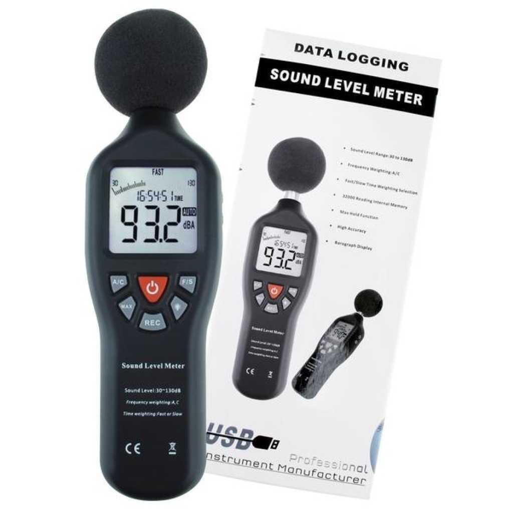 Professional Sound Level Meter W/ High Accuracy, Backlit Display & Data ...