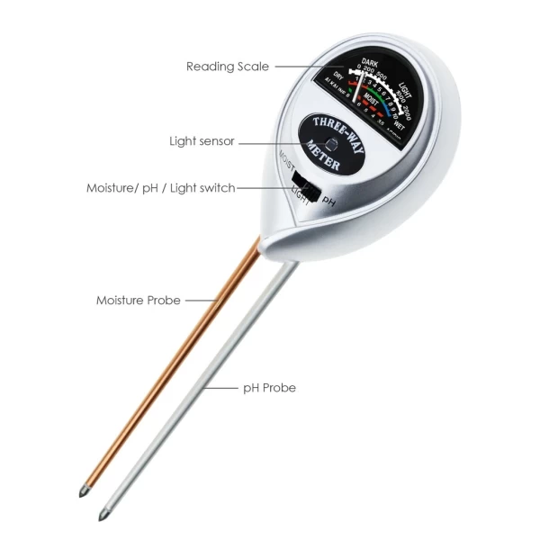 Handheld 3 In 1 Soil pH, Moisture & Light Meter Tester for Plants and Gardening - Image 4