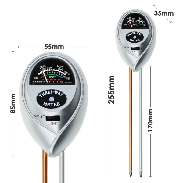 Handheld 3 In 1 Soil pH, Moisture & Light Meter Tester for Plants and Gardening - Image 2