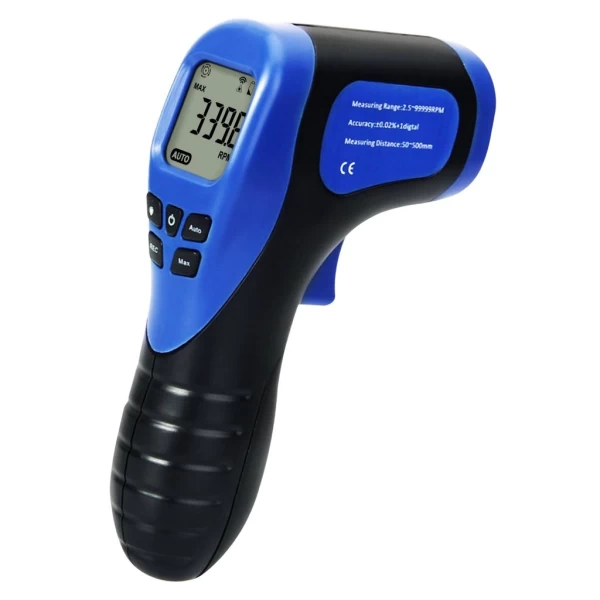 Handheld Digital Laser Non Contact Tachometer, Rotational Speed Measuring Gun, 2.5-99999 RPM & Data Recorder
