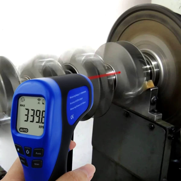 Handheld Digital Laser Non Contact Tachometer, Rotational Speed Measuring Gun, 2.5-99999 RPM & Data Recorder - Image 2