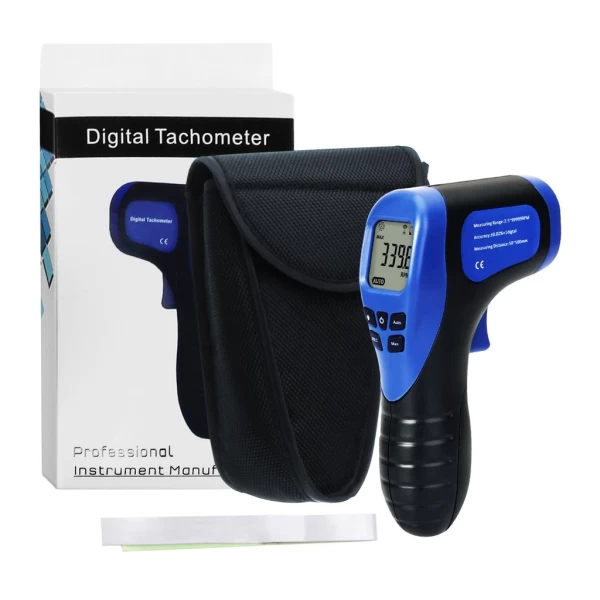 Handheld Digital Laser Non Contact Tachometer, Rotational Speed Measuring Gun, 2.5-99999 RPM & Data Recorder - Image 3
