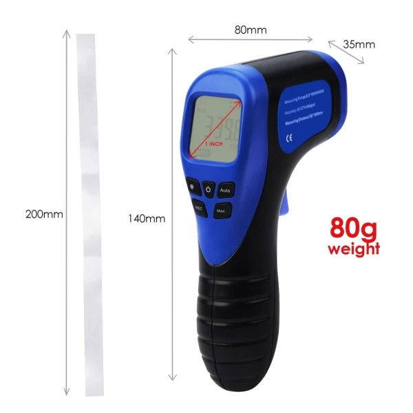 Handheld Digital Laser Non Contact Tachometer, Rotational Speed Measuring Gun, 2.5-99999 RPM & Data Recorder - Image 8
