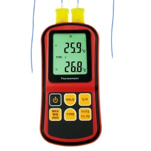 Dual Channel Digital K / J / T / E / R / S / N Type Thermocouple Thermometer