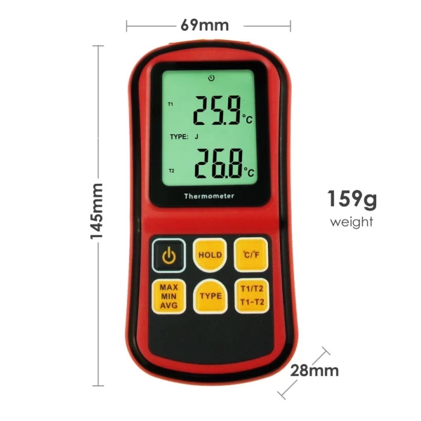 Dual Channel Digital K / J / T / E / R / S / N Type Thermocouple Thermometer - Image 4