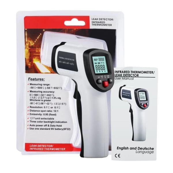 Digital 2 in 1 Laser Point Infrared Industrial Thermometer Thermal Leak Detector (IR) -50 to 500℃ - Image 2