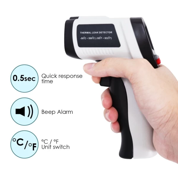 Digital 2 in 1 Laser Point Infrared Industrial Thermometer Thermal Leak Detector (IR) -50 to 500℃ - Image 7