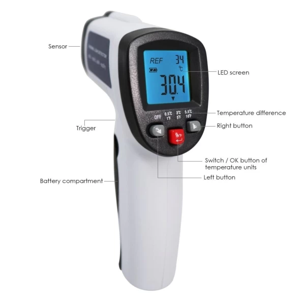 Digital 2 in 1 Laser Point Infrared Industrial Thermometer Thermal Leak Detector (IR) -50 to 500℃ - Image 9