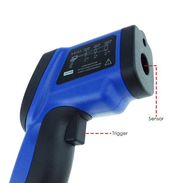 Non Contact Industrial Digital IR Infrared Laser Thermometer 12:1 DS Pyrometer - Image 4