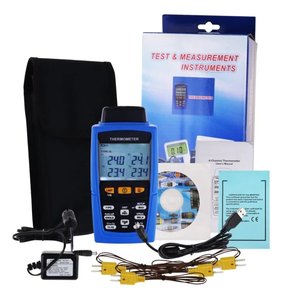 Industrial Digital 4-Channel K /J/ T / E/ R / S/ N Type Thermocouple Thermometer & Datalogger - Image 4