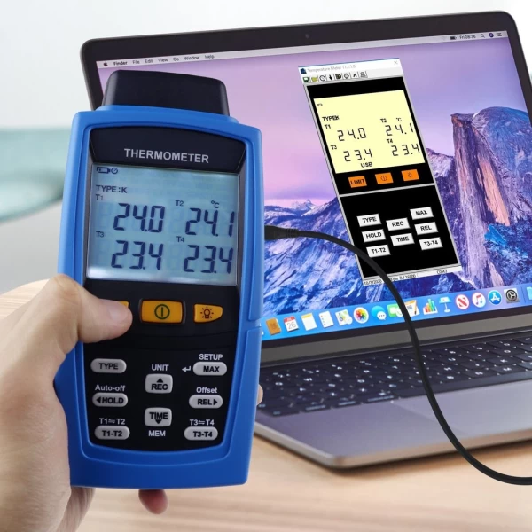 Industrial Digital 4-Channel K /J/ T / E/ R / S/ N Type Thermocouple Thermometer & Datalogger - Image 12