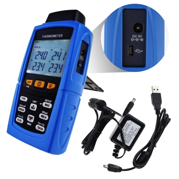 Industrial Digital 4-Channel K /J/ T / E/ R / S/ N Type Thermocouple Thermometer & Datalogger - Image 11