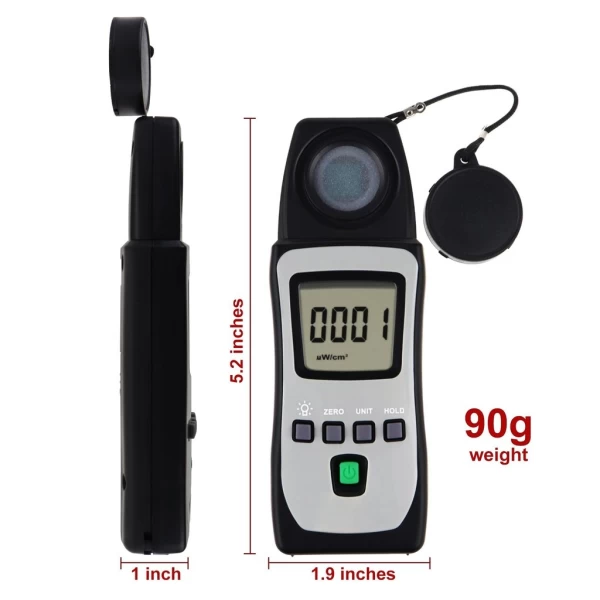 Portable Professional Digital Radiometer and UV-AB Ultra Violet Radiation and Light Level Tester - Image 2