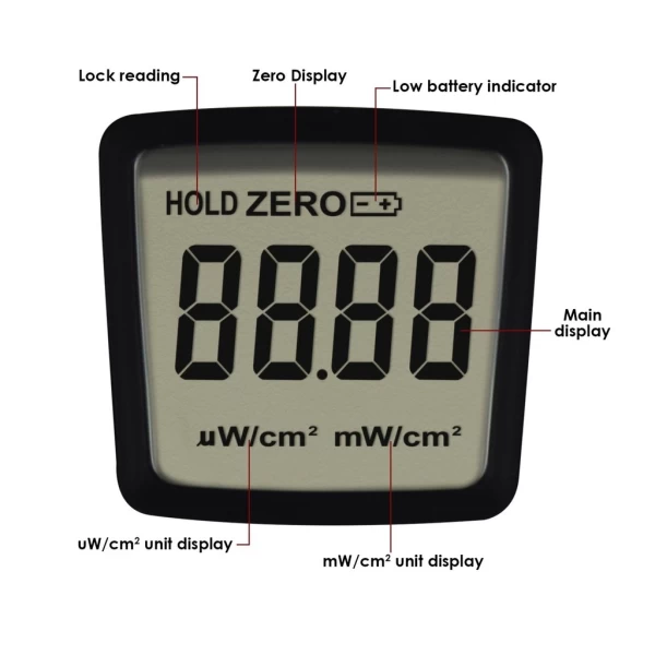 Portable Professional Digital Radiometer and UV-AB Ultra Violet Radiation and Light Level Tester - Image 6
