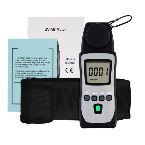 Portable Professional Digital Radiometer and UV-AB Ultra Violet Radiation and Light Level Tester - Image 9