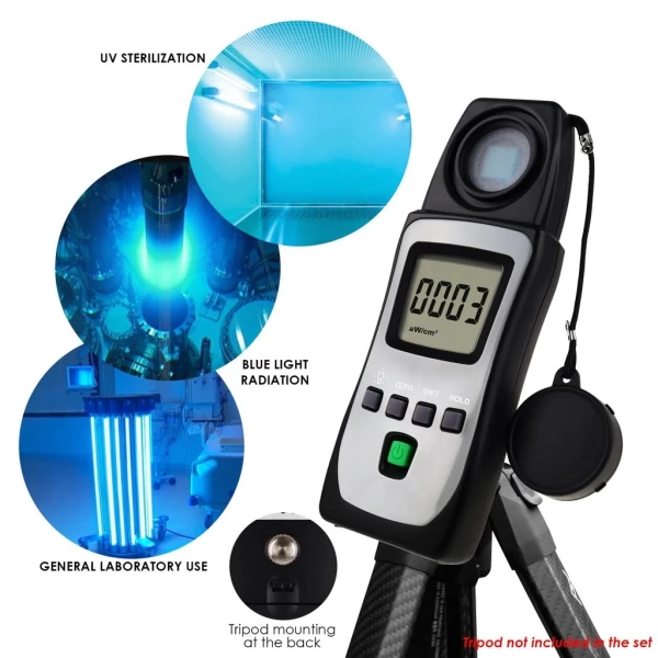 Portable Professional Digital Radiometer and UV-AB Ultra Violet Radiation and Light Level Tester - Image 8