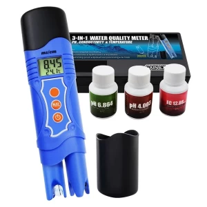 3 in 1 Conductivity EC, pH & Temperature Meter Multi Parameter Tester