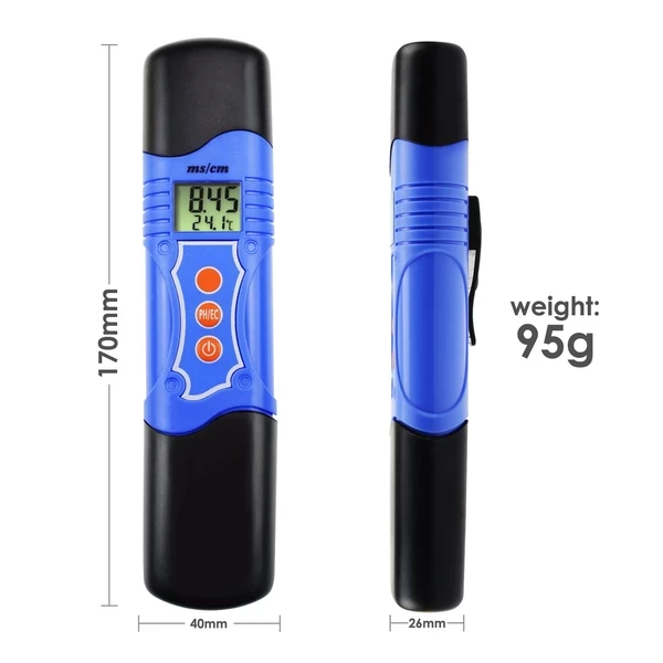 3 in 1 Conductivity EC, pH & Temperature Meter Multi Parameter Tester - Image 2