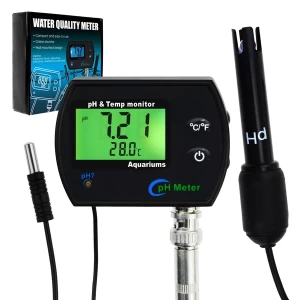 2 in 1 Continuous Temperature & PH Monitor w/ Backlight & Replaceable Electrode