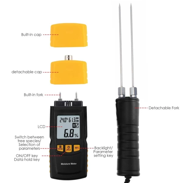 Digital Moisture Meter For Wood Wide Range 0~70% - Image 5