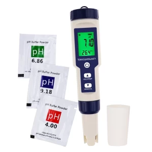 Waterproof Digital Pen Type Multi Paramater 5 in 1 Water Quality Tester (pH / TDS / EC / Temp / Salinity)