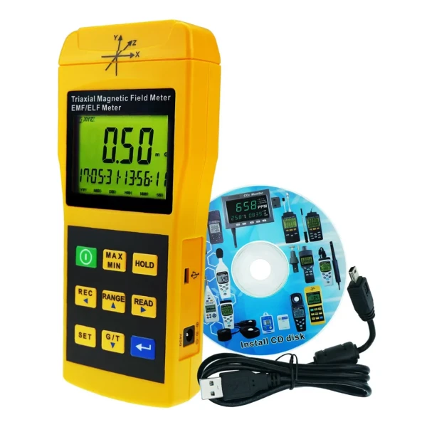 Digital 3-Axis Triaxial Magnetic Field Meter (2000Hz)