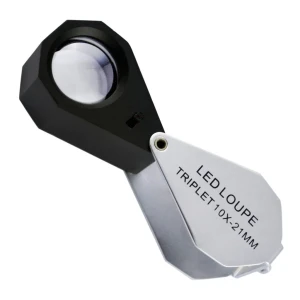 Mini 10X Jeweler Loupe Magnifier with 6 LED Light, 21mm Lens