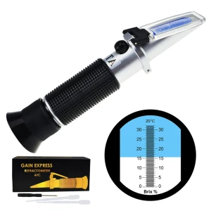 Brix Refractometer 0-32% with ATC for Sugars, Brandy, Beer, and Juices
