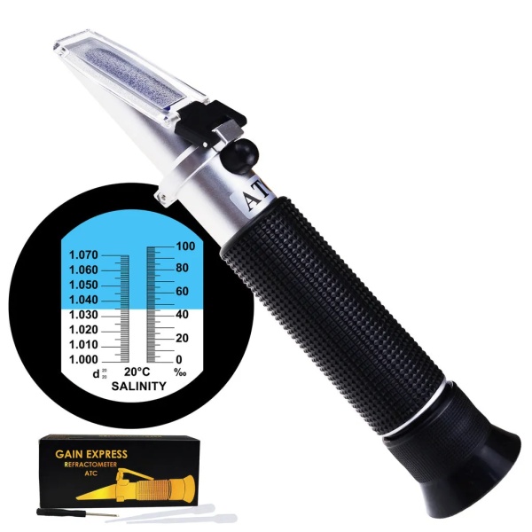 Salinity Refractometer with 0-10% ATC Dual Scale (0~100ppt)