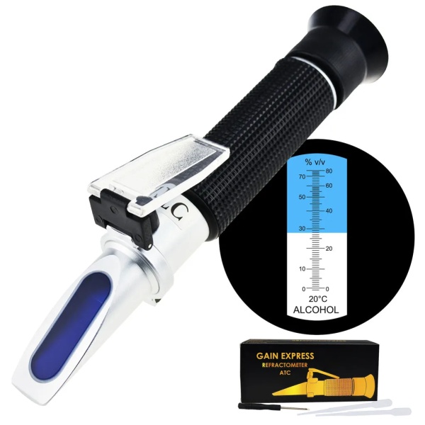 Alcohol Refractometer Dual Scale with ATC, 0~80% Range
