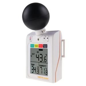 Wearable 2-in-1 WBGT and Heat Index Checker with Wet Bulb Globe Temperature Measurement