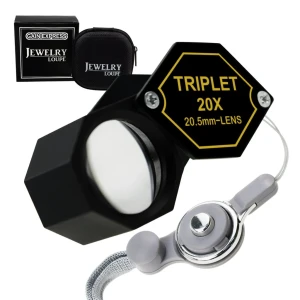 20x Magnification 20.5mm Loupe Jewelry Magnifier Triplet Lens Gem Tool