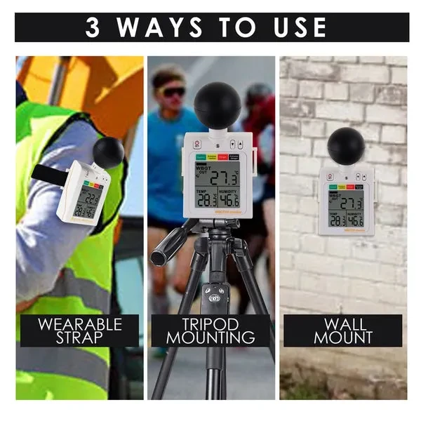 Wearable 2-in-1 WBGT and Heat Index Checker with Wet Bulb Globe Temperature Measurement - Image 11