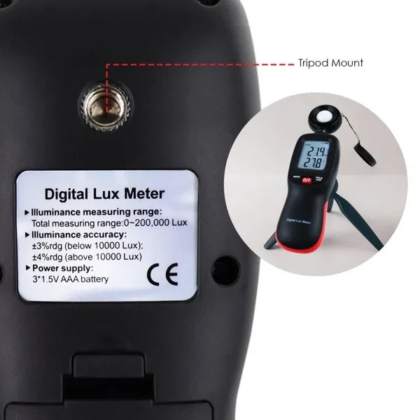 Handheld Light Meter with Bluetooth for Digital Illuminance and Lumens - Image 10