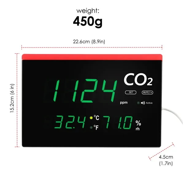 Indoor Air Quality Monitor, Real-time Wall Mount/Desktop Stand - Image 12