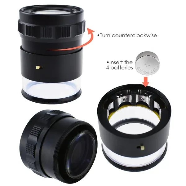 Magnifier Scale Loupe 10x Magnification with 8 LED Light 20mm - Image 2